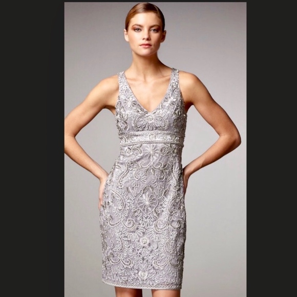 Sue Wong Dresses & Skirts - ✨24 hr. SALE✨Sue Wong Silver Beaded & Lace Dress